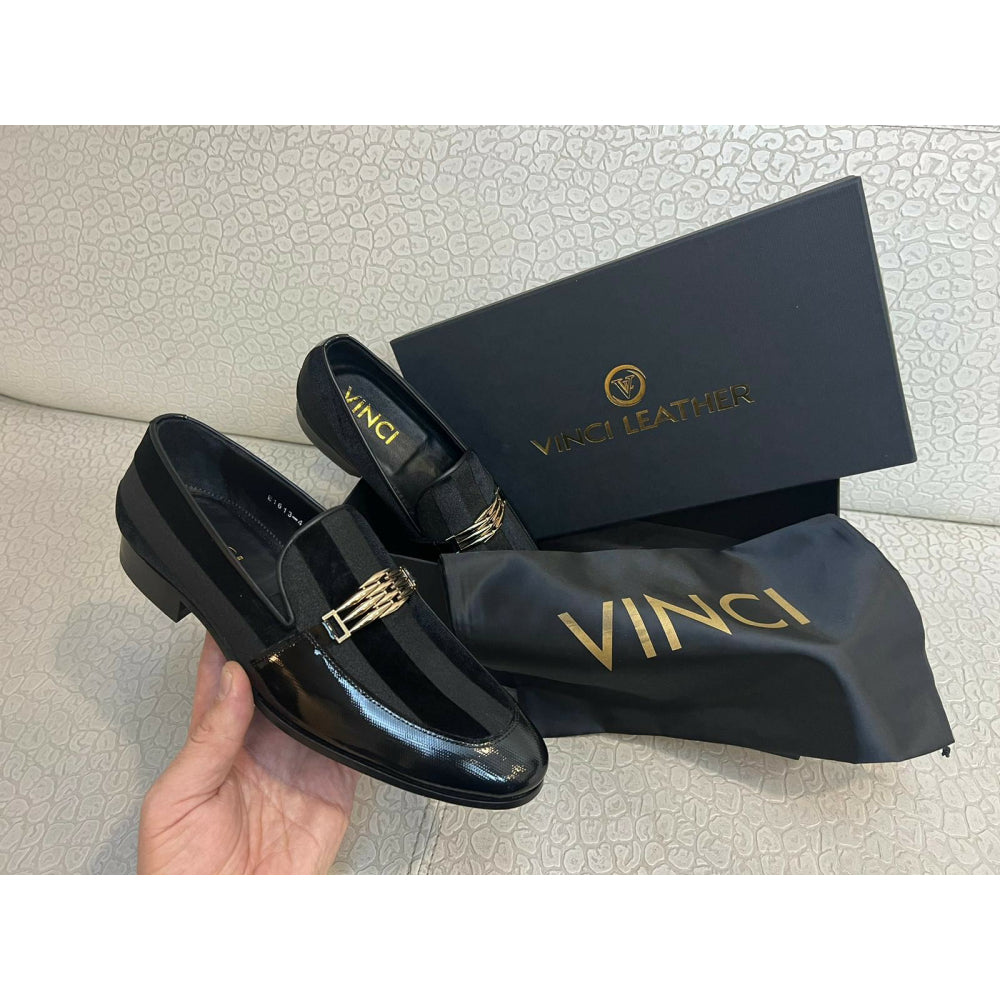 Vinci Leather The Pontalto Leather Shoe Black Bit Loafer (11613)