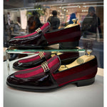 Vinci Leather The Pontalto Leather Shoe Burgundy Bit Loafer (11613)