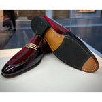 Vinci Leather The Pontalto Leather Shoe Burgundy Bit Loafer (11613)