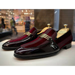 Vinci Leather The Pontalto Leather Shoe Burgundy Bit Loafer (11613)