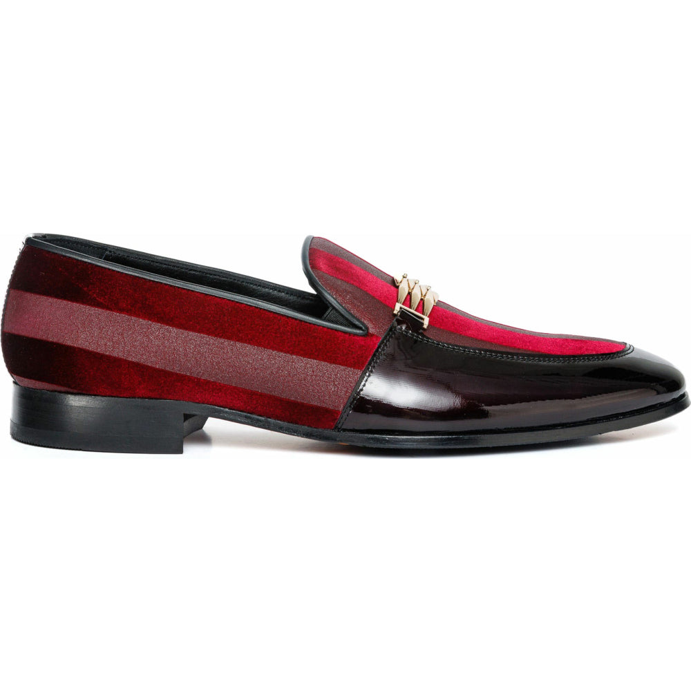 Vinci Leather The Pontalto Leather Shoe Burgundy Bit Loafer (11613)