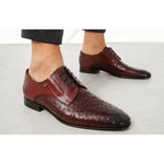 Vinci Leather The Porto Alegre Burgundy Leather Derby Shoe (10769)