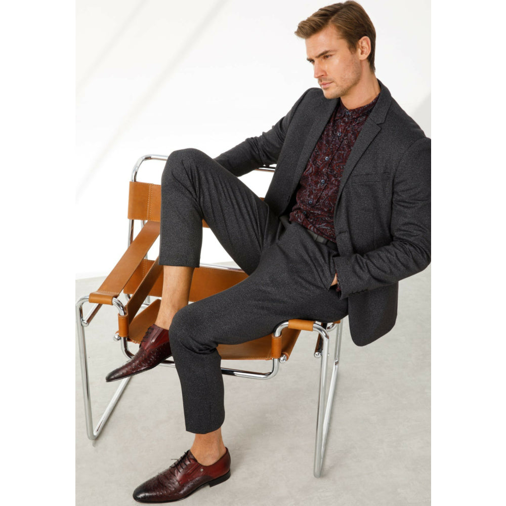 Vinci Leather The Porto Alegre Burgundy Leather Derby Shoe (10769)