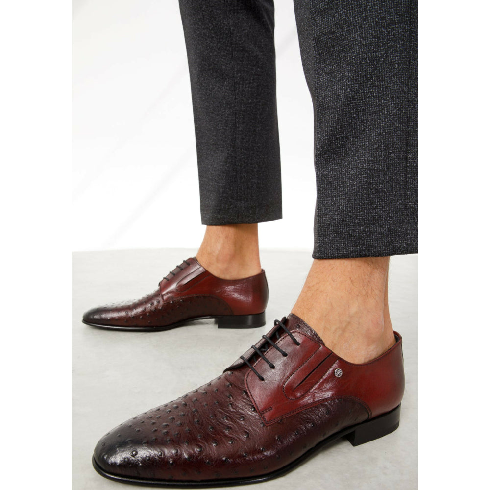 Vinci Leather The Porto Alegre Burgundy Leather Derby Shoe (10769)