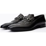 Vinci Leather The Pusan Black Leather Bit Loafer Shoe (10721)