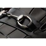 Vinci Leather The Pusan Black Leather Bit Loafer Shoe (10721)