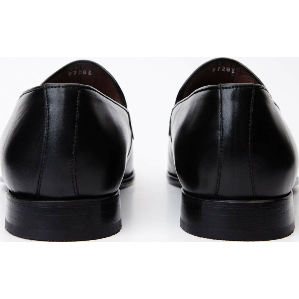 Vinci Leather The Pusan Black Leather Bit Loafer Shoe (10721)