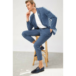 Vinci Leather The Pusan Navy Blue Leather Bit Loafer Shoe (10721)