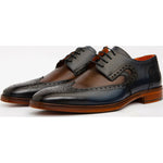 Vinci Leather The Rakka Navy / Brown Wingtip Semi Brogue Derby Shoe