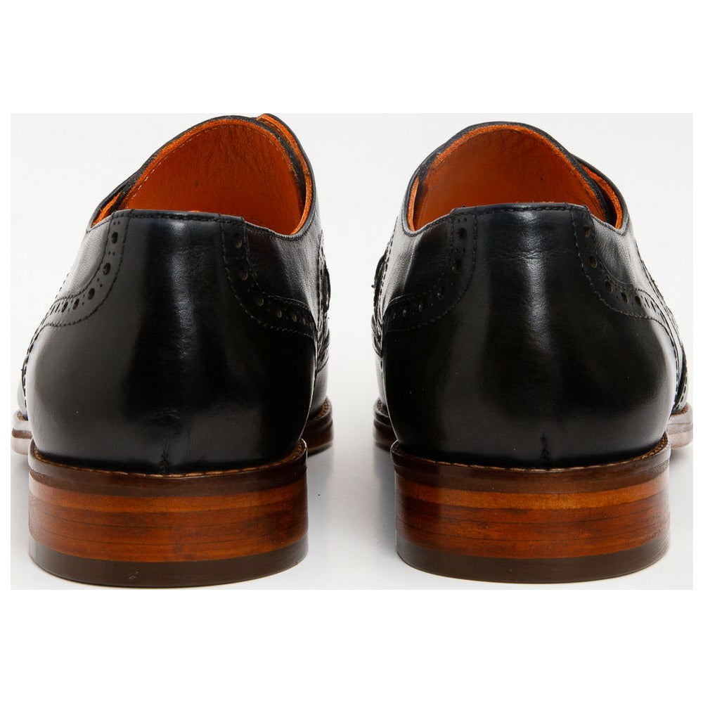 Vinci Leather The Rakka Navy / Brown Wingtip Semi Brogue Derby Shoe