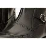 Vinci Leather The Rand Black Leather Double Buckle Brogue Boot With A Zipper (14560 S-2)