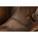 Vinci Leather Double Buckle Boot Brown
