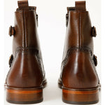 Vinci Leather Double Buckle Boot Brown