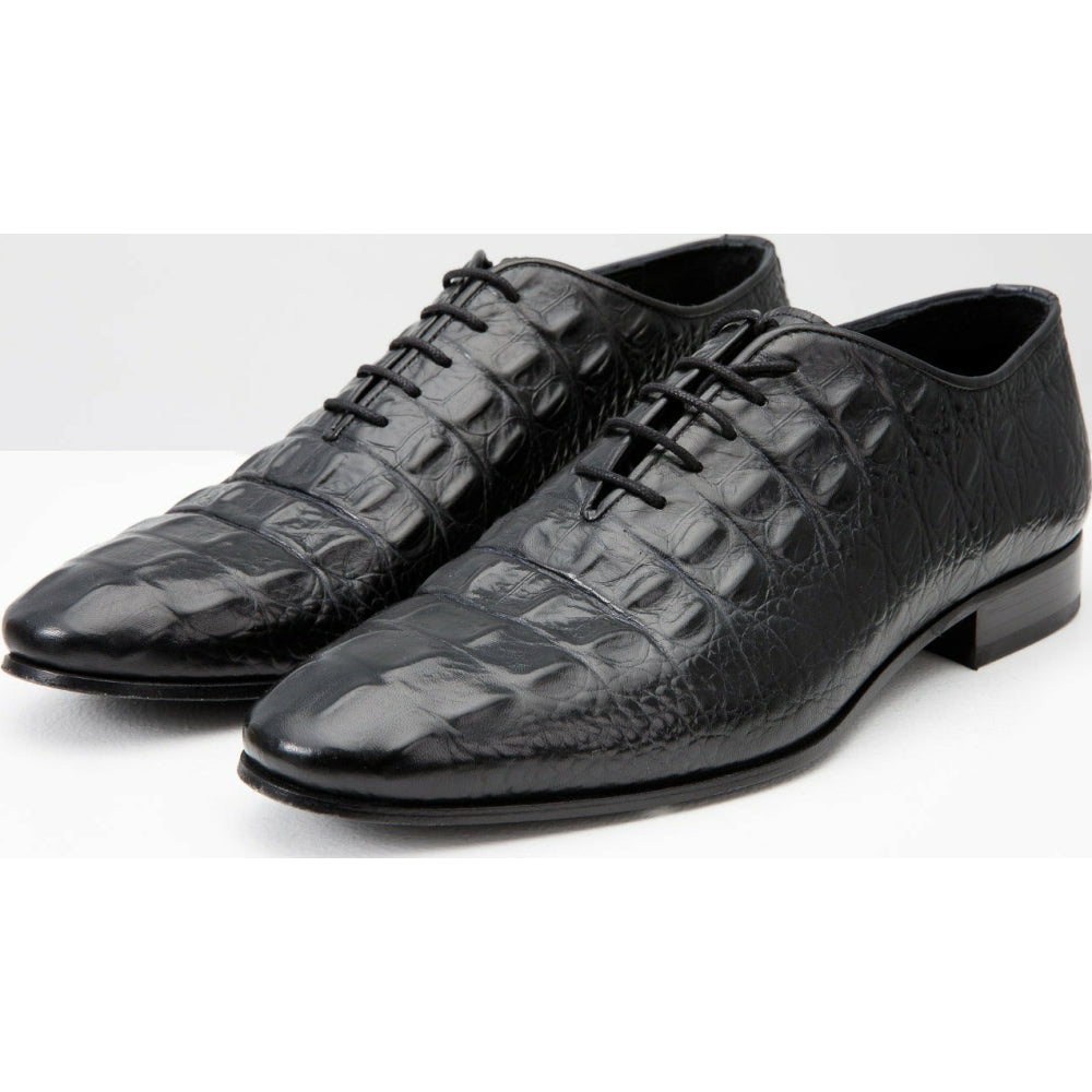 Vinci Leather The Randor Black Leather Oxford Shoe (D-913)