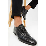 Vinci Leather The Randor Black Leather Oxford Shoe (D-913)