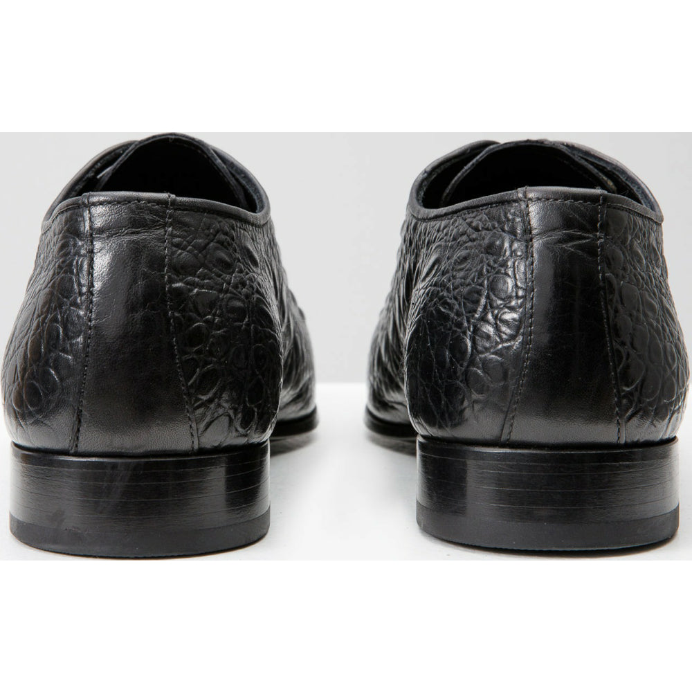 Vinci Leather The Randor Black Leather Oxford Shoe (D-913)