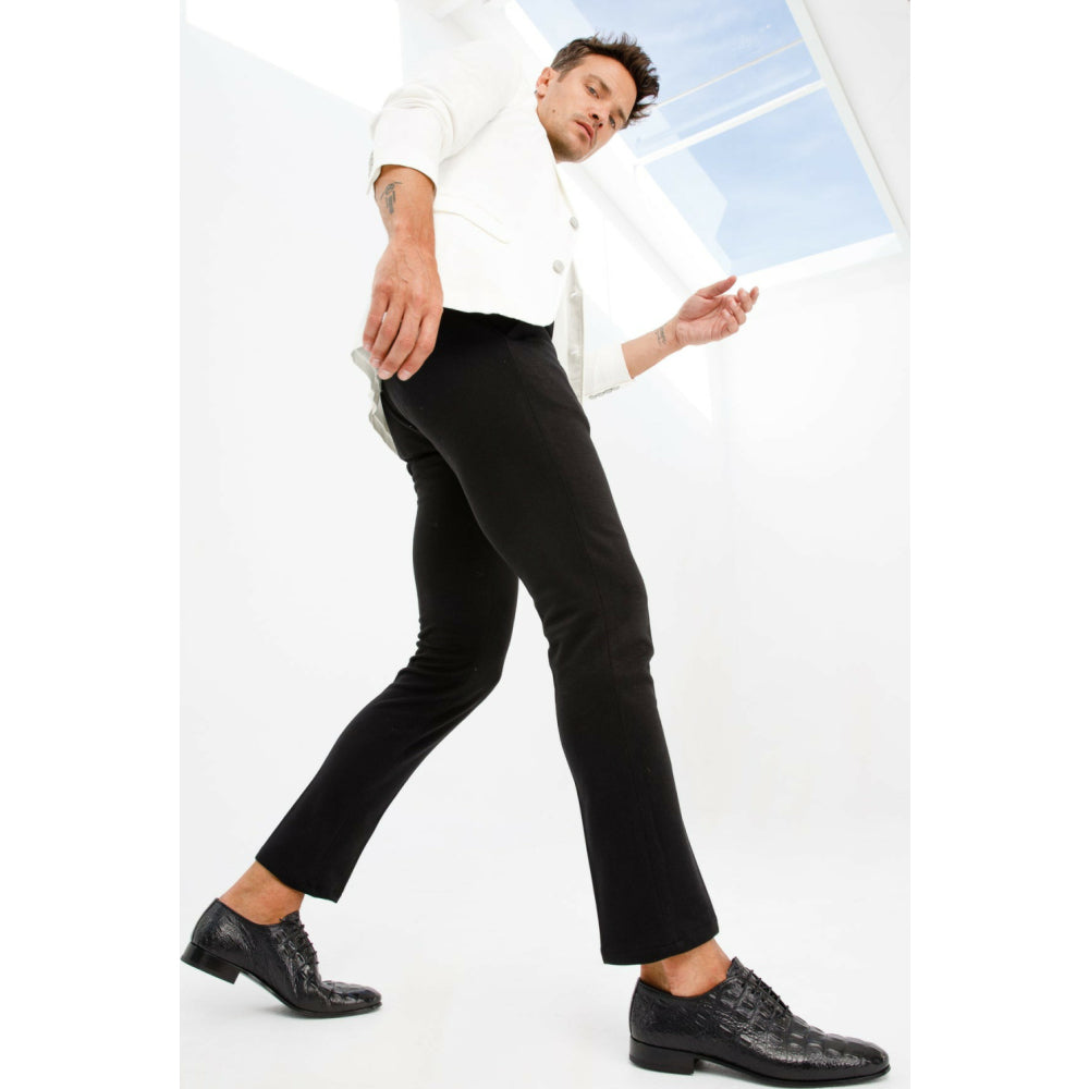 Vinci Leather The Randor Black Leather Oxford Shoe (D-913)