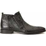 Vinci Leather The Randor Black Leather Side-zip Dress Ankle Boot (D-912)