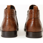 Vinci Leather The Randor Brown Leather Side-zip Dress Ankle Boot (D-912)