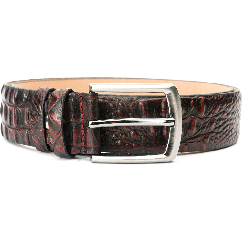 Vinci Leather The Randor Burgundy Leather Belt