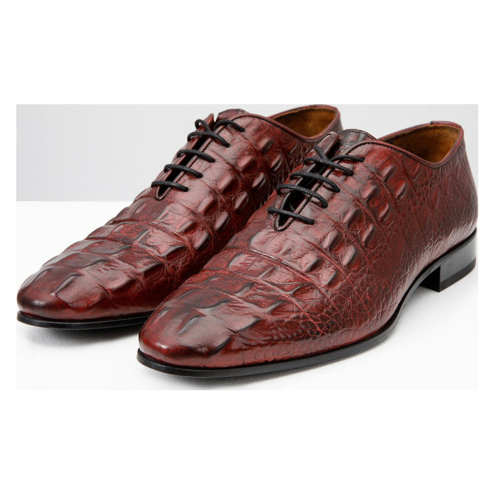 Vinci Leather The Randor Burgundy Leather Oxford Shoe (D-913)