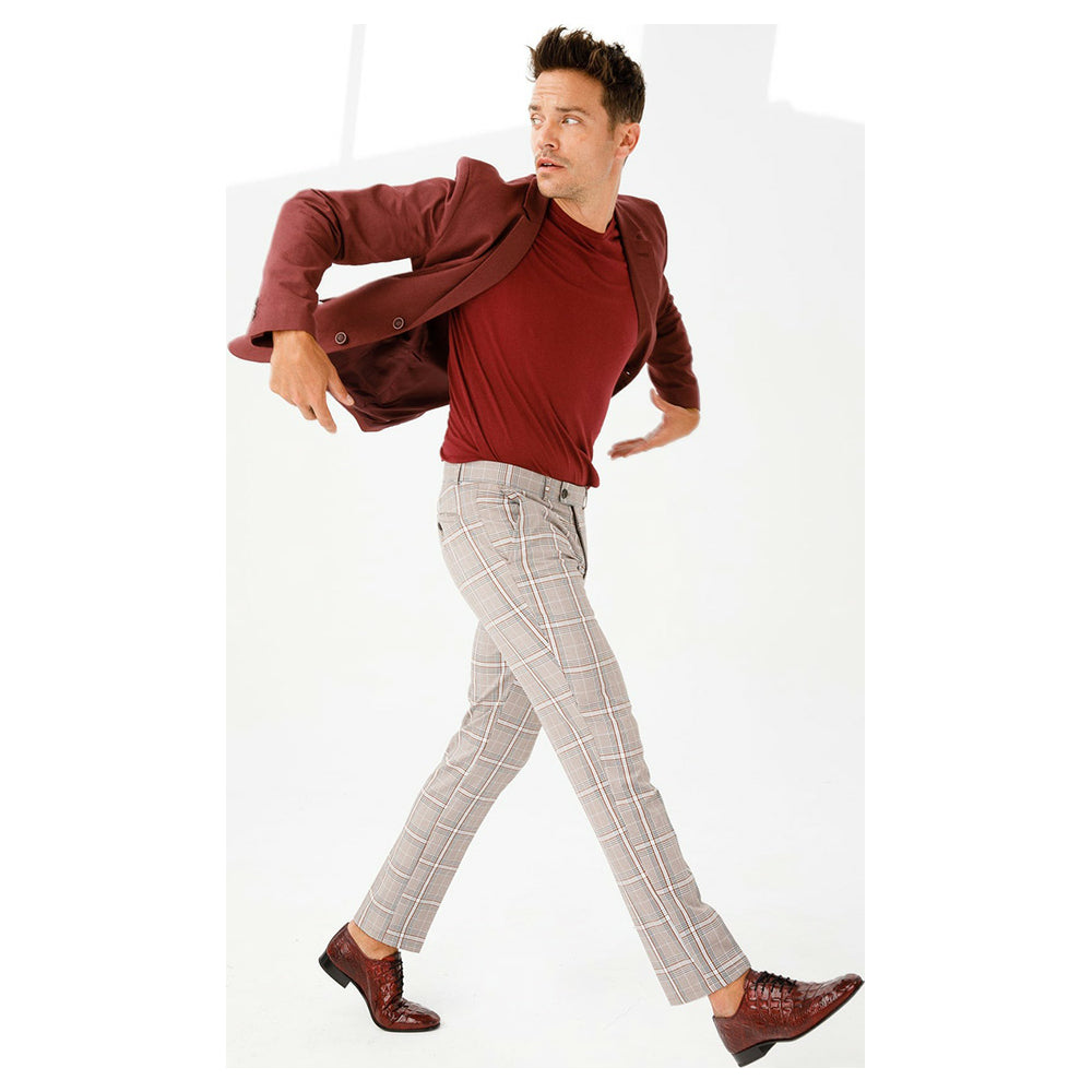 Vinci Leather The Randor Burgundy Leather Oxford Shoe (D-913)