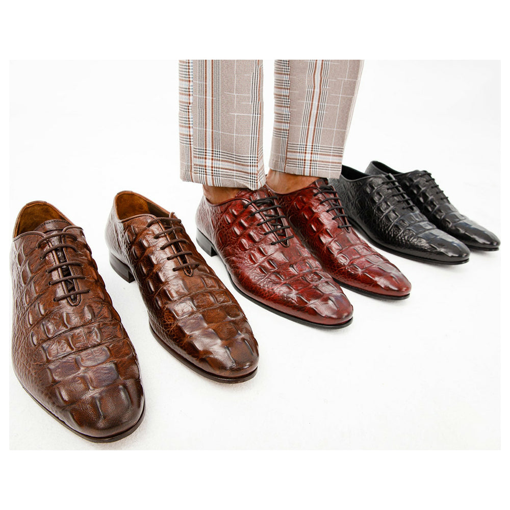 Vinci Leather The Randor Burgundy Leather Oxford Shoe (D-913)