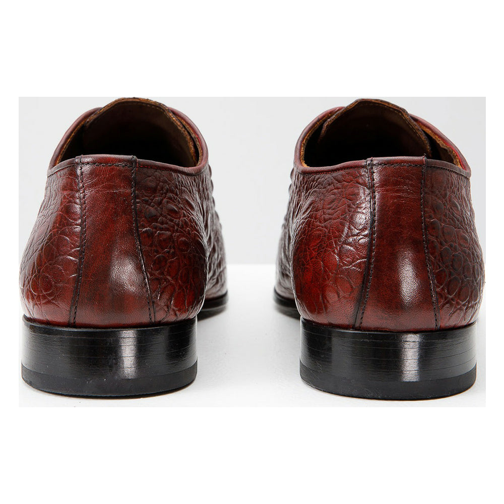 Vinci Leather The Randor Burgundy Leather Oxford Shoe (D-913)