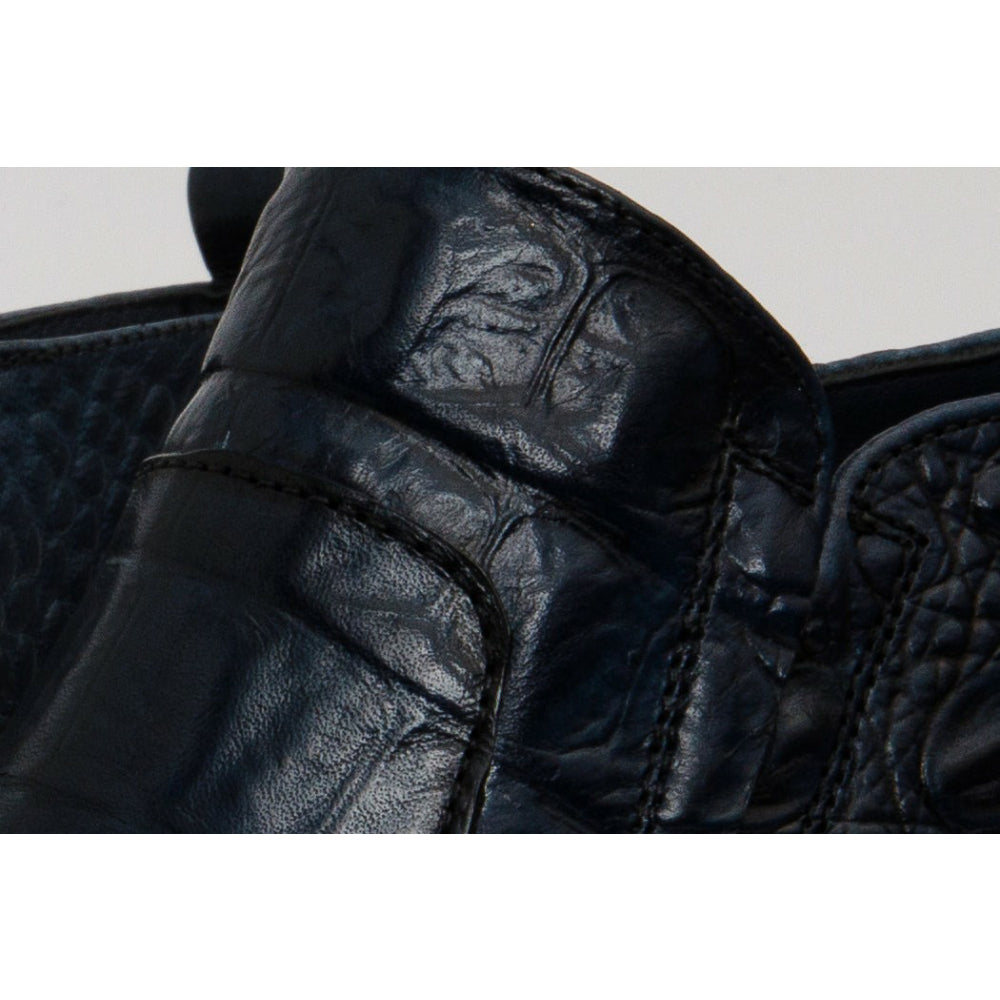 Vinci Leather The Randor Navy Leather Side-zip Dress Ankle Boot (D-912)