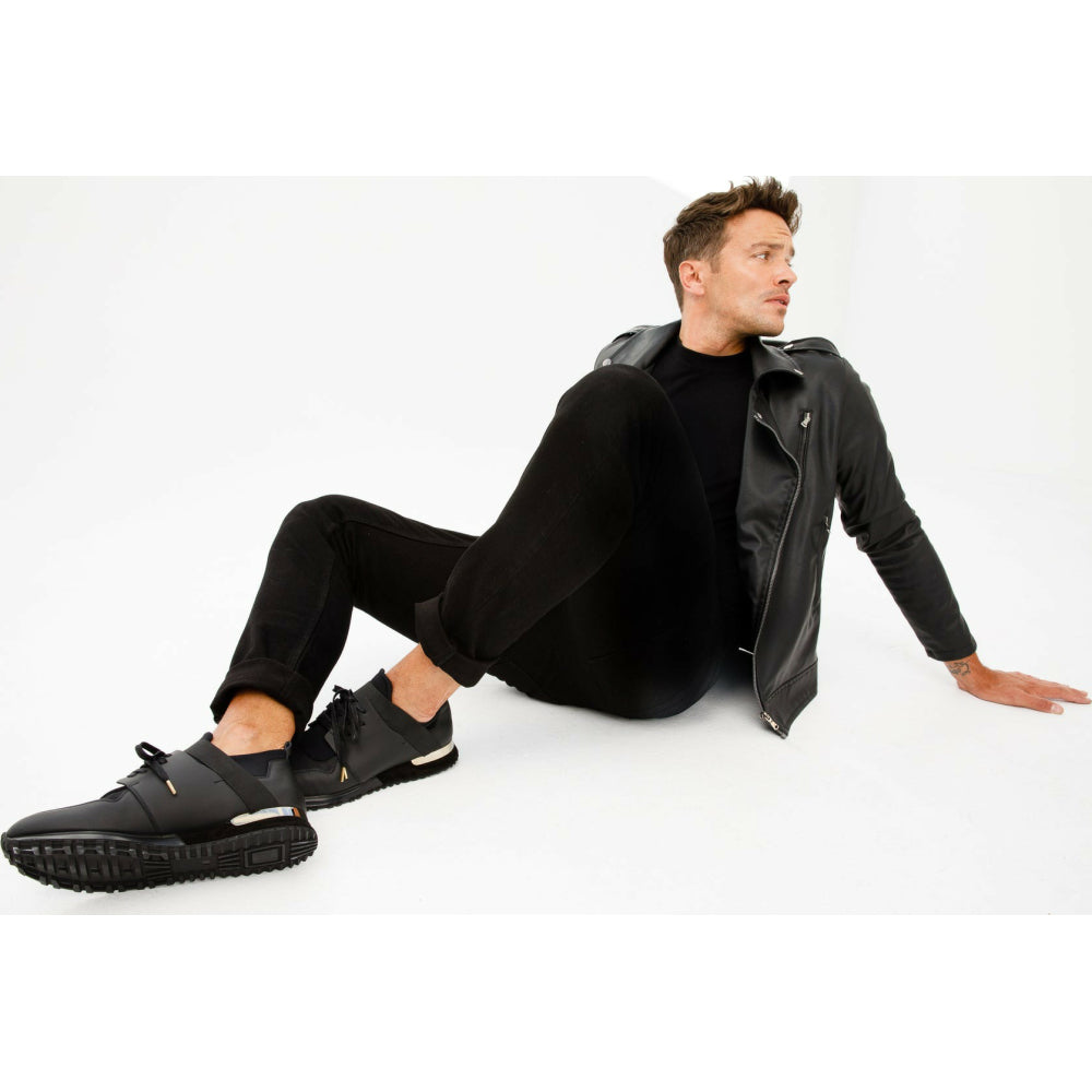 Vinci Leather The Reno BlackLeather Sneaker (D-530)