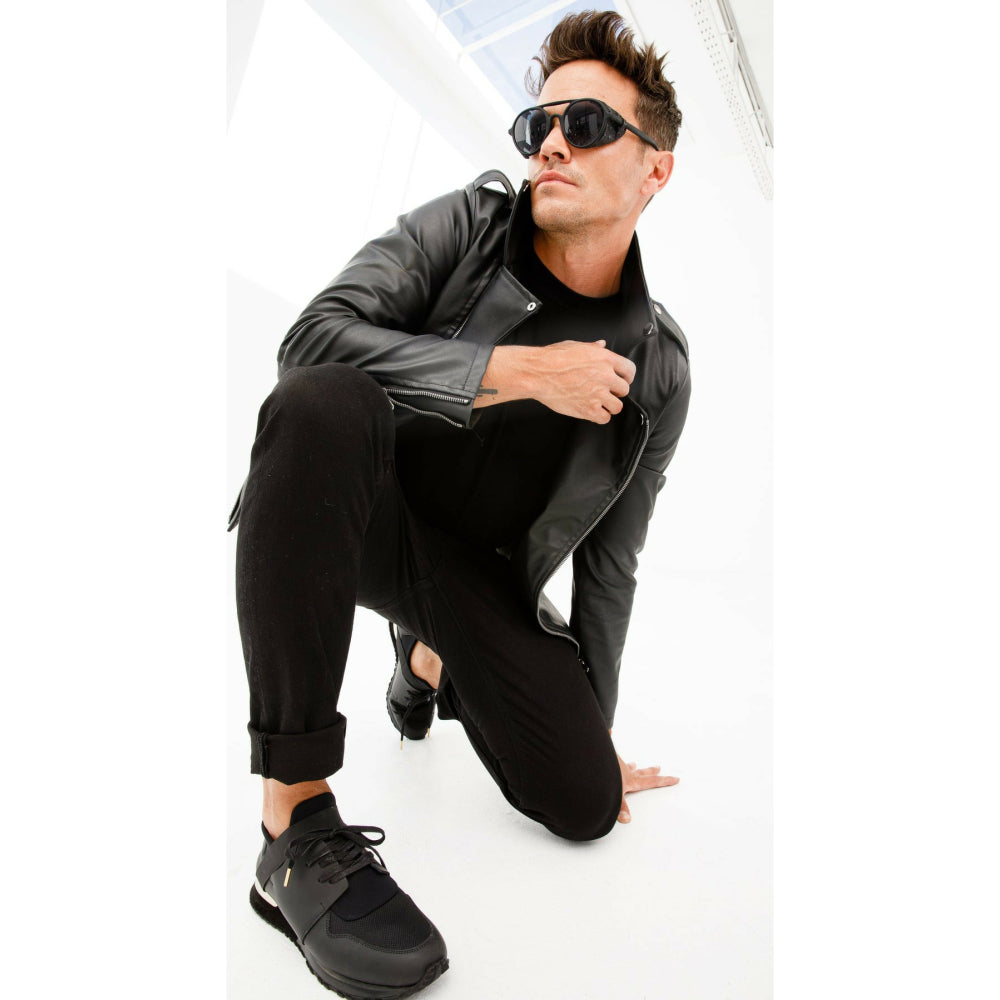 Vinci Leather The Reno BlackLeather Sneaker (D-530)