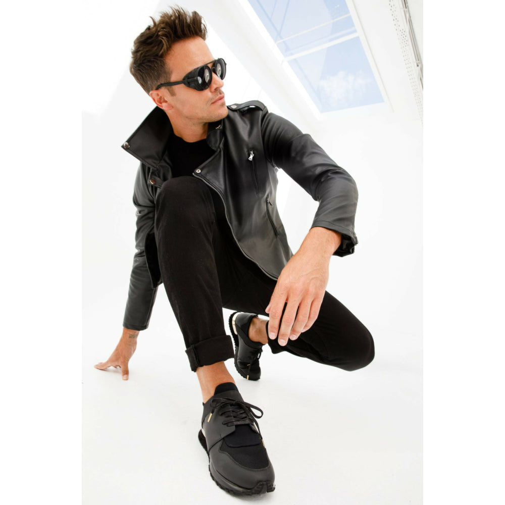 Vinci Leather The Reno BlackLeather Sneaker (D-530)