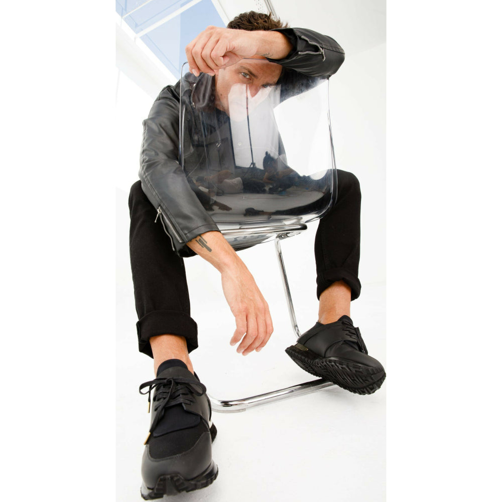 Vinci Leather The Reno BlackLeather Sneaker (D-530)