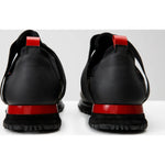 Vinci Leather The Reno Black / Red Leather Sneaker (D-530)