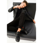Vinci Leather The Reno Black / Red Leather Sneaker (D-530)
