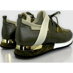 Vinci Leather The Reno Green Leather Sneaker (D-582)