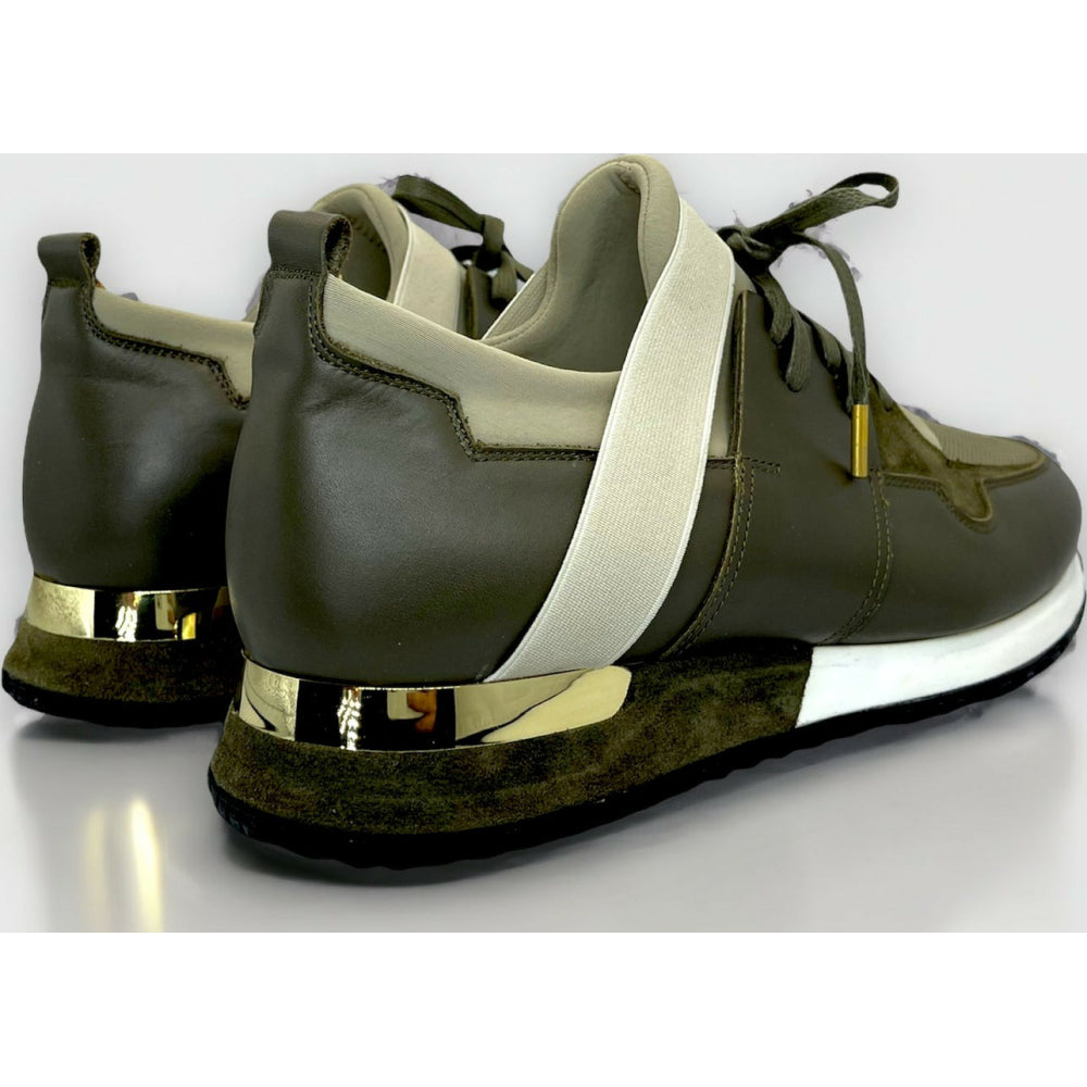 Vinci Leather The Reno Green Leather Sneaker (D-582)