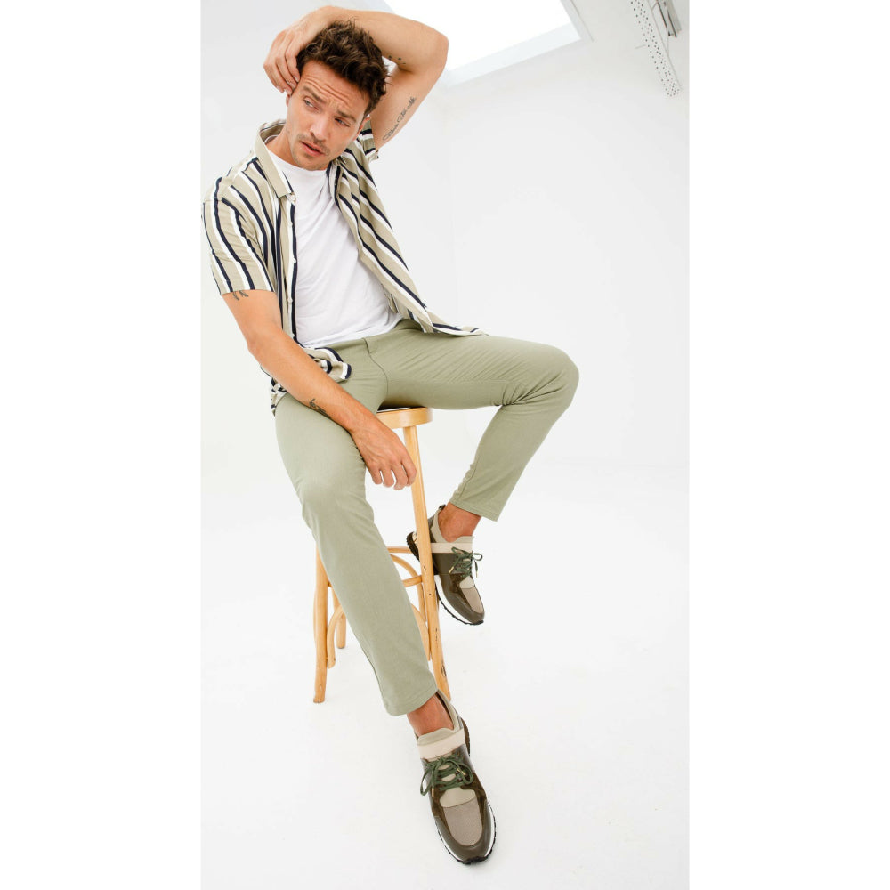 Vinci Leather The Reno Green Leather Sneaker (D-582)