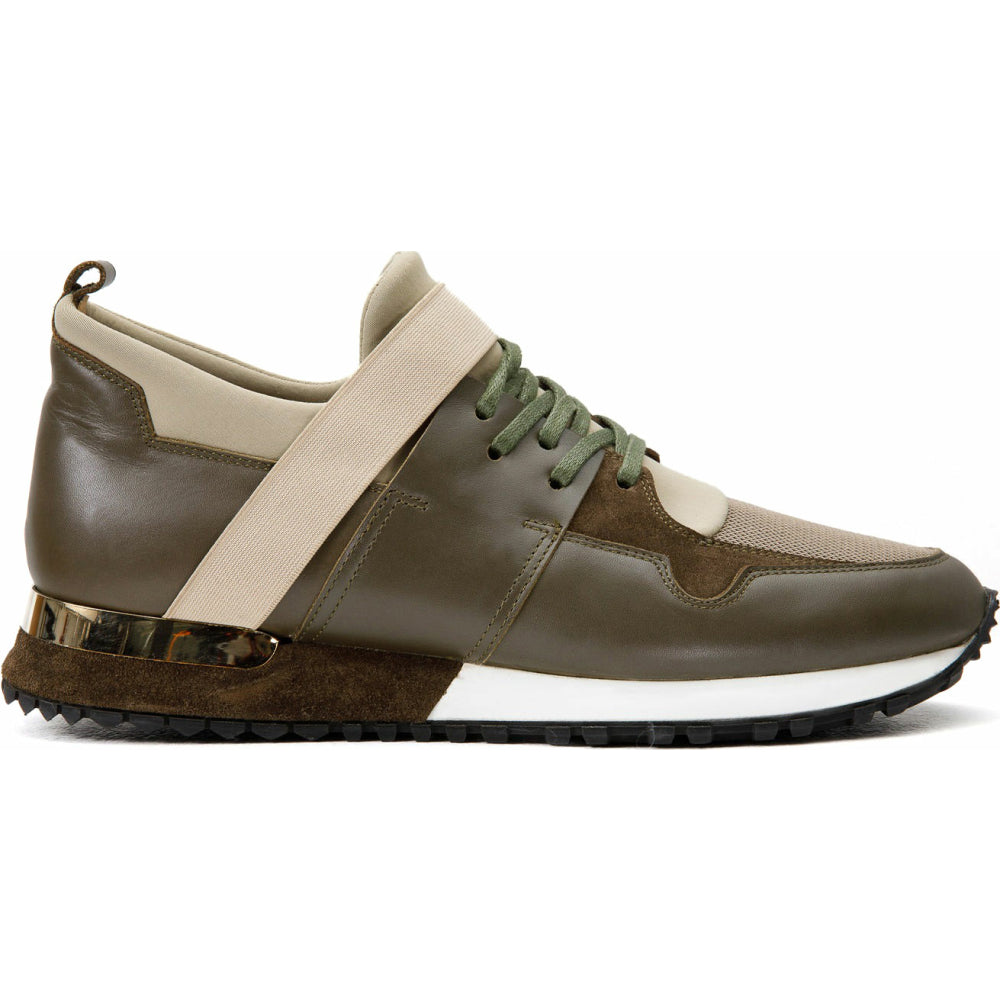 Vinci Leather The Reno Green Leather Sneaker (D-582)