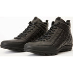 Vinci Leather The Riga Black Suede Leather Casual Lace-up Boot (14138 S-9)