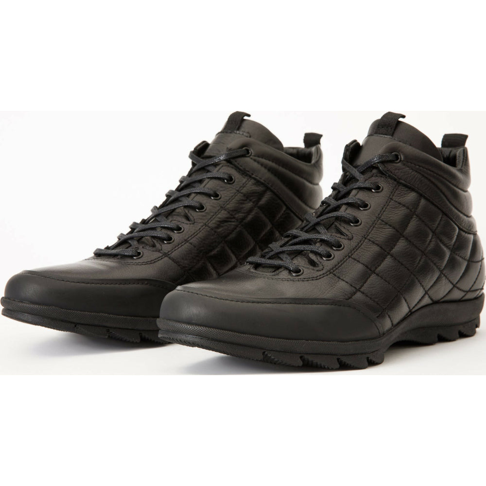 Vinci Leather The Riga Black Suede Leather Casual Lace-up Boot (14138 S-9)