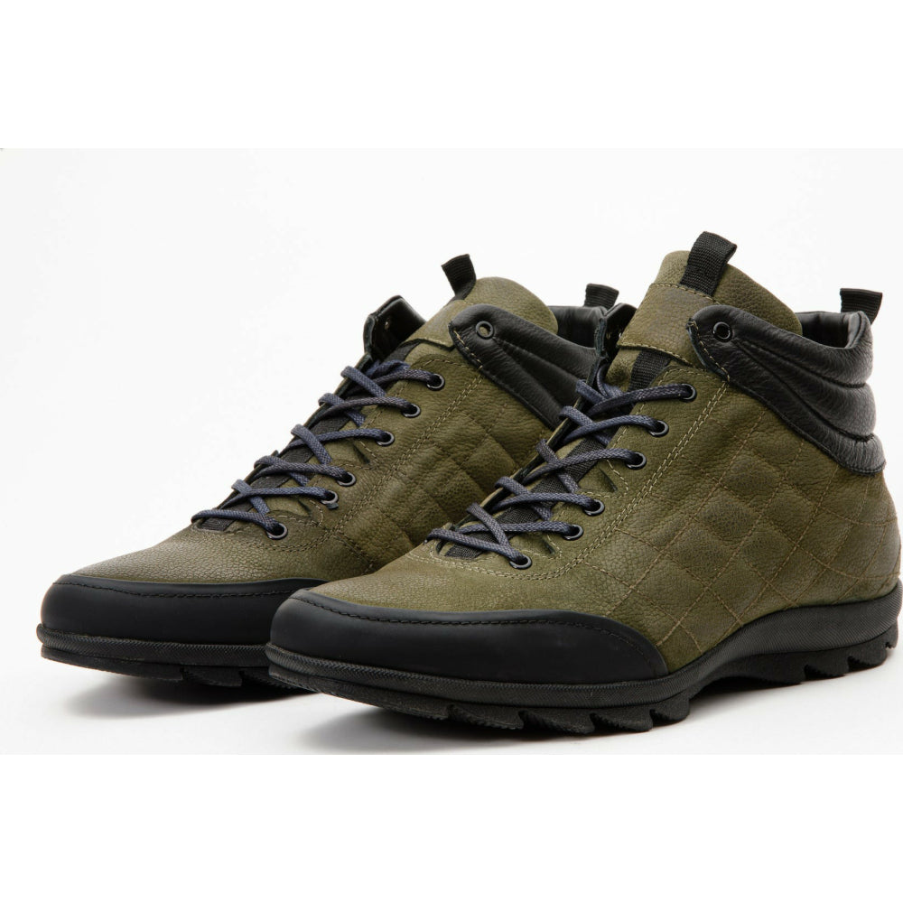 Vinci Leather The Riga Green Suede Leather Casual Lace-up Boot (14138 H-8)