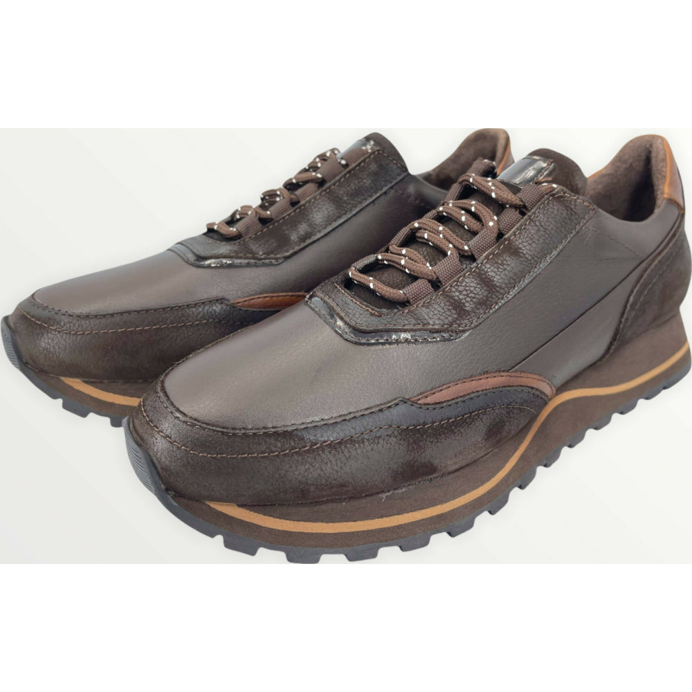 Vinci Leather The Ring Brown Leather Sneaker (14249)