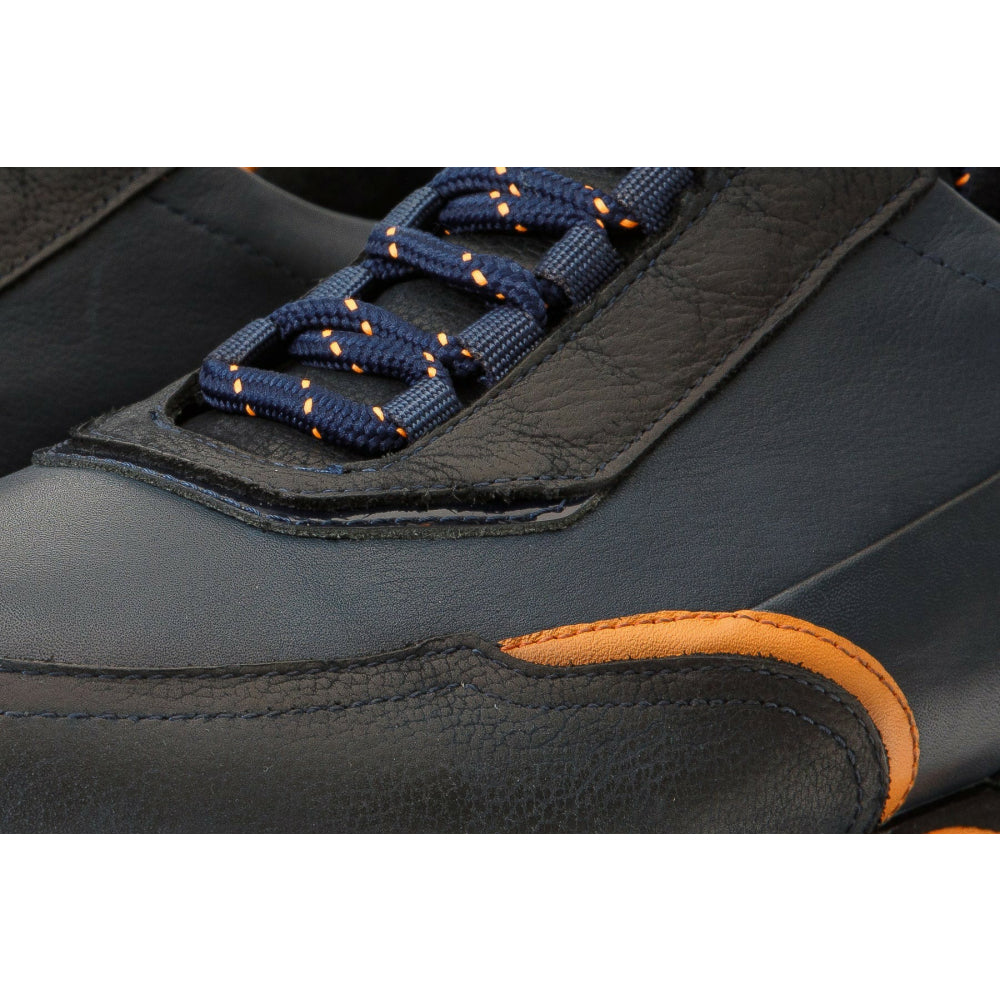 Vinci Leather The Ring Navy Leather Sneaker (14249)