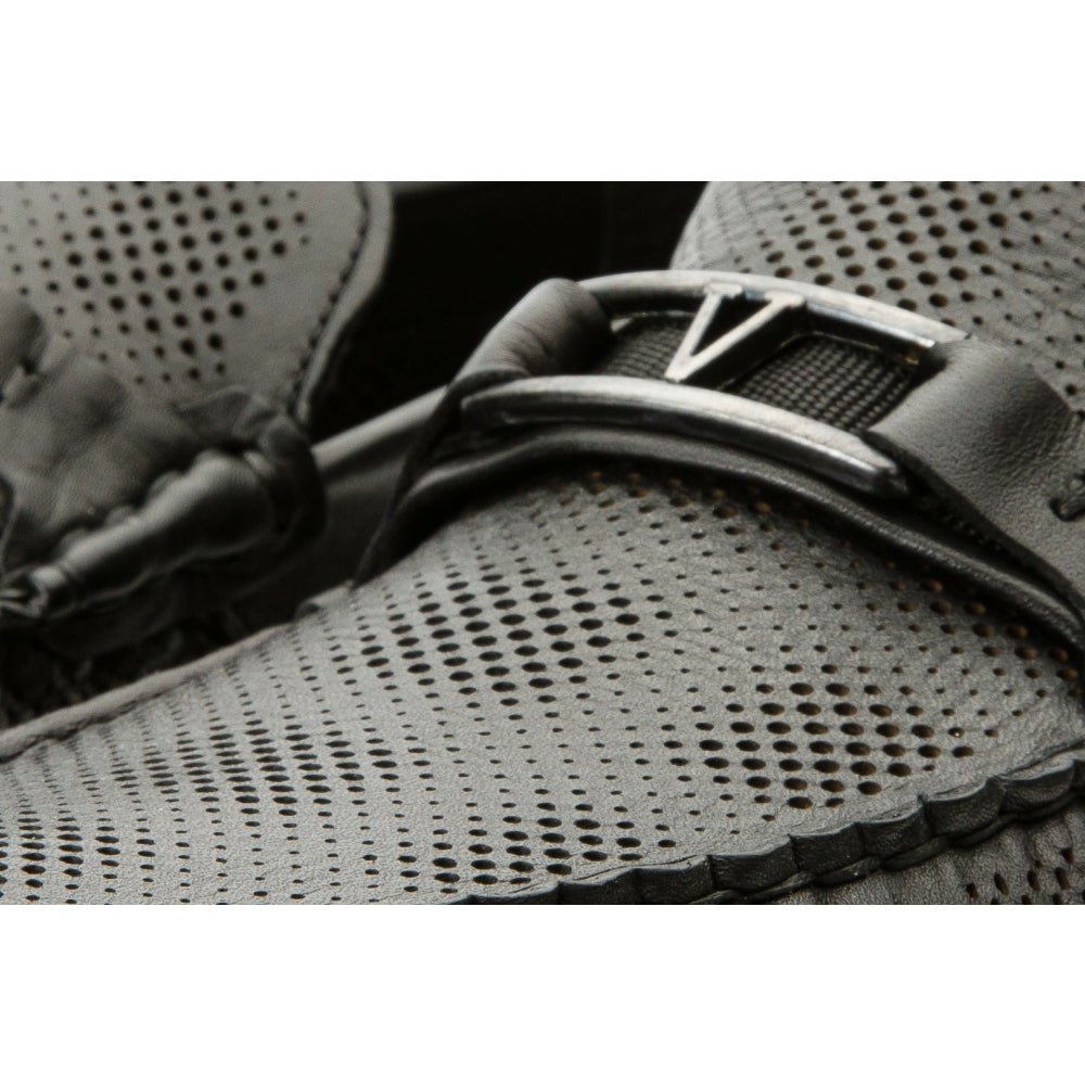 Vinci Leather The Riobamba Black Leather Bit Loafer (11087)