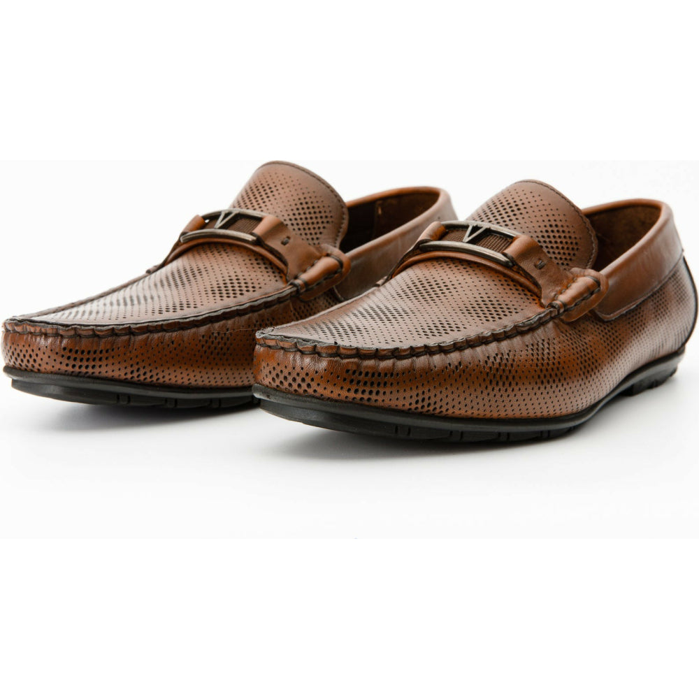 Vinci Leather The Riobamba Brown Leather Bit Loafer (11087)