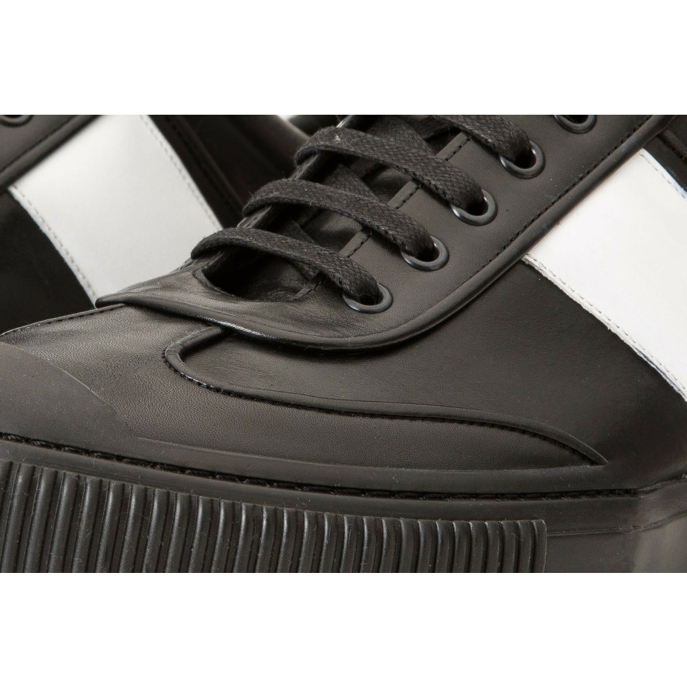 Vinci Leather The Rom Black Leather Sneaker (D-2168)
