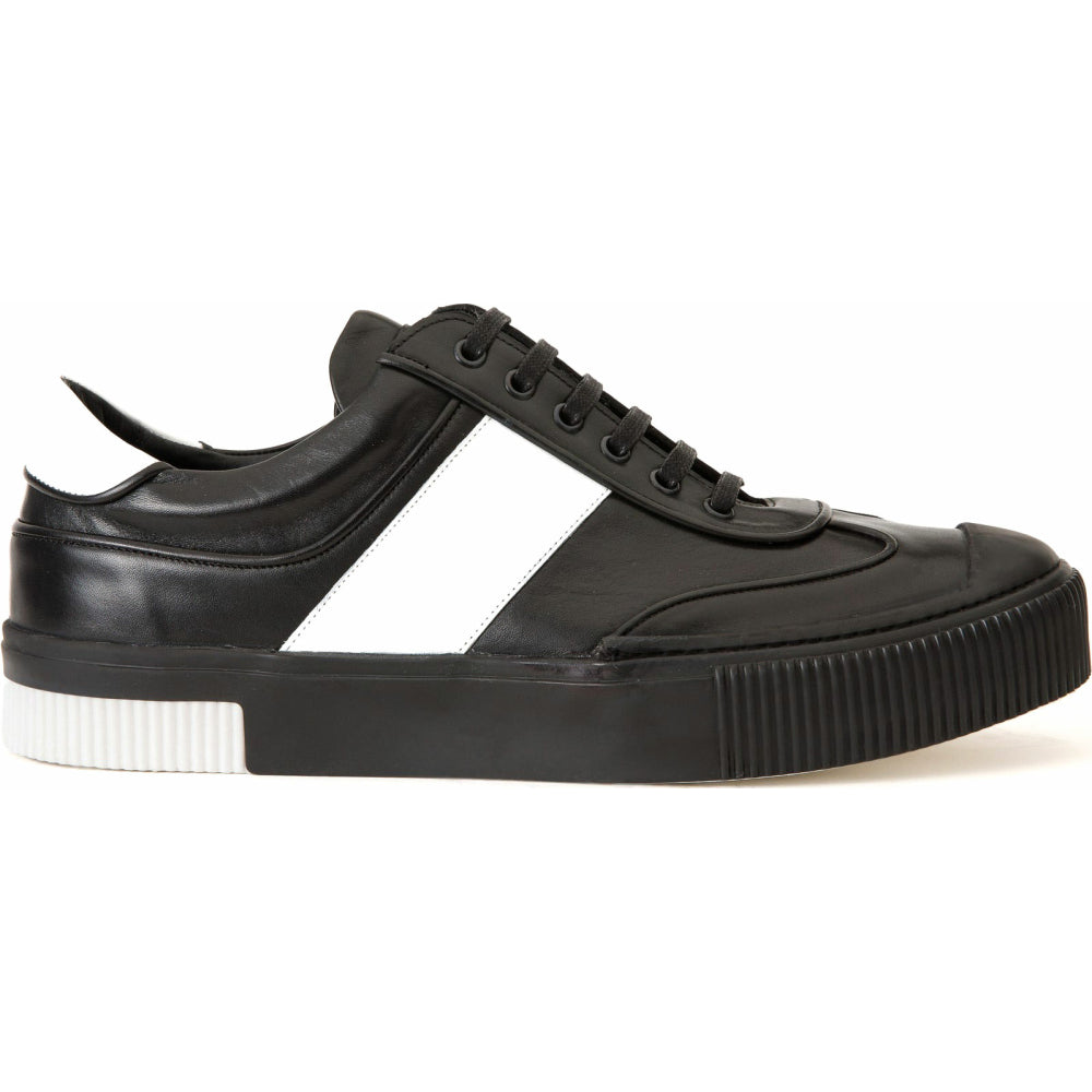 Vinci Leather The Rom Black Leather Sneaker (D-2168)