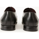 Vinci Leather The Roma Black Leather Wingtip Oxford Shoe (10724)