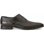 Vinci Leather The Roma Black Leather Wingtip Oxford Shoe (10724)